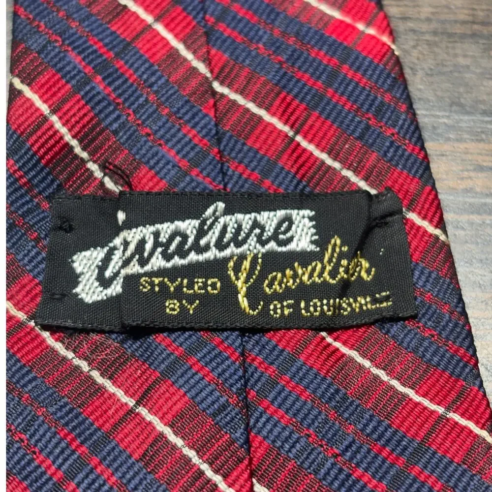 Vintage Cavalier of Louisville Neck Tie Multi Plaid All Silk Skinny Cavalure 50s